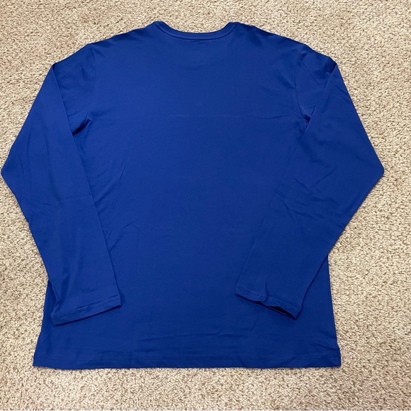Polo Ralph Lauren Mens T Shirt Solid Blue 2XL Cotton Long Sleeve - Picture 4 of 4